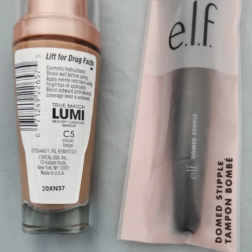 L'Oreal True Match Lumi Foundation C5 COOL 1 oz + Free ELF brush